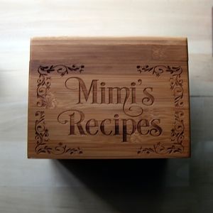 Mimi's Recipes Engraved Birch Box